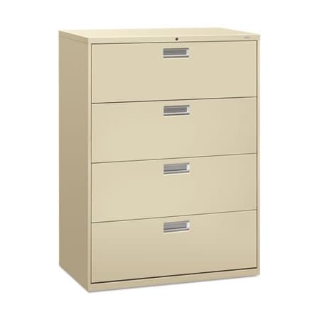 Hon HON, 600 SERIES FOUR-DRAWER LATERAL FILE, 42W X 18D X 52.5H, PUTTY 694LL